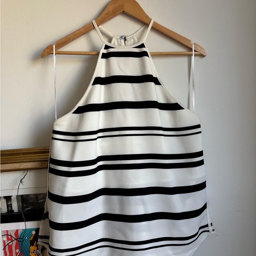 Striped Halter Neck Women's Top